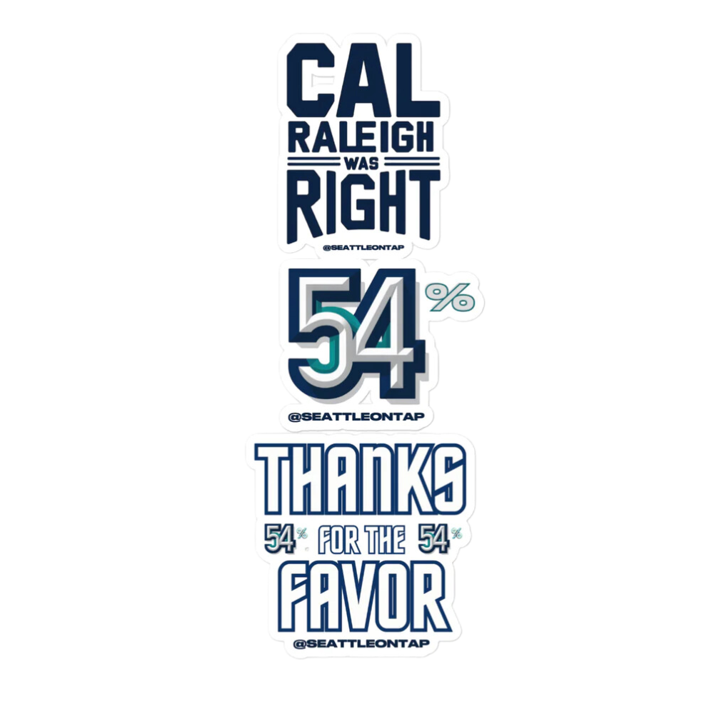 Seattle Mariners 54% Thanks For The Favor Stickers Set